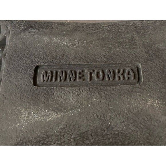 VTG Minnetonka Moccasin Brown Suede Bootie Stitching Accent Driving Comfort Sz 7 - Picture 8 of 11